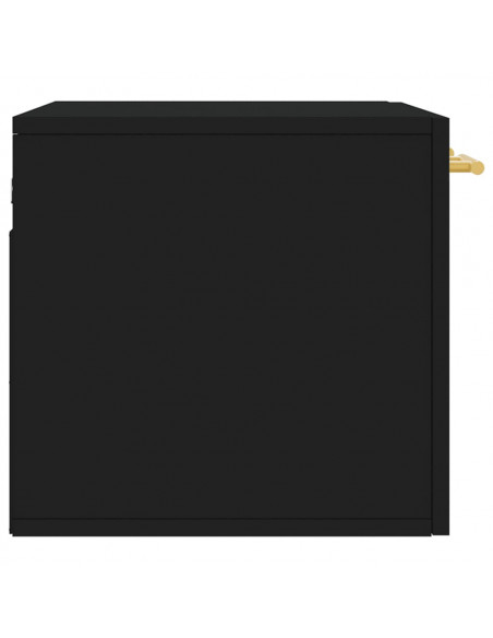 Mobile a Parete Nero 60x36,5x35 cm in Legno Multistrato