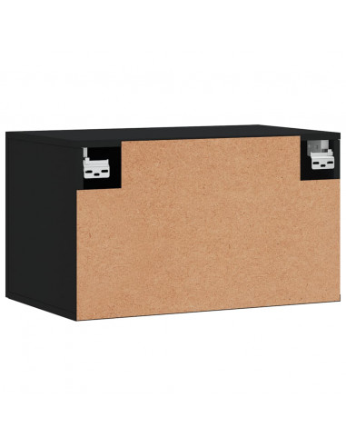 Mobile a Parete Nero 60x36,5x35 cm in Legno Multistrato
