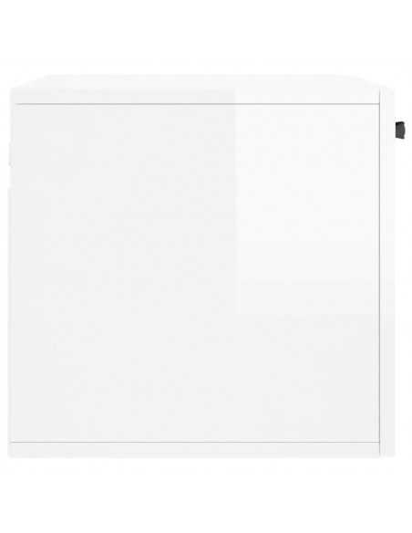 Armadietto a Muro Bianco Lucido 60x36,5x35 cm Legno Multistrato
