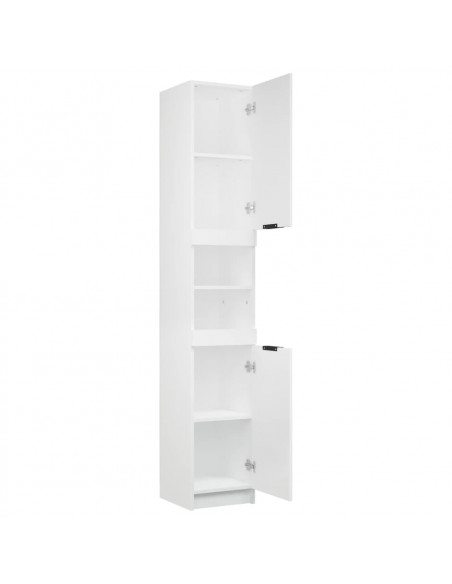 Armadietto da Bagno Bianco 32x34x188,5 cm in Legno Multistrato