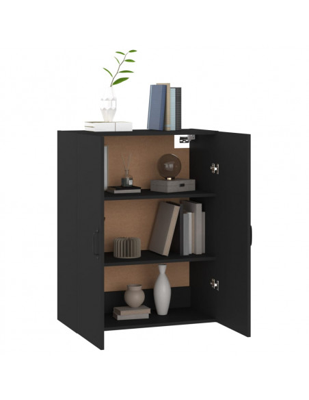 Mobile Pensile Nero 69,5x34x90 cm in Legno Multistrato