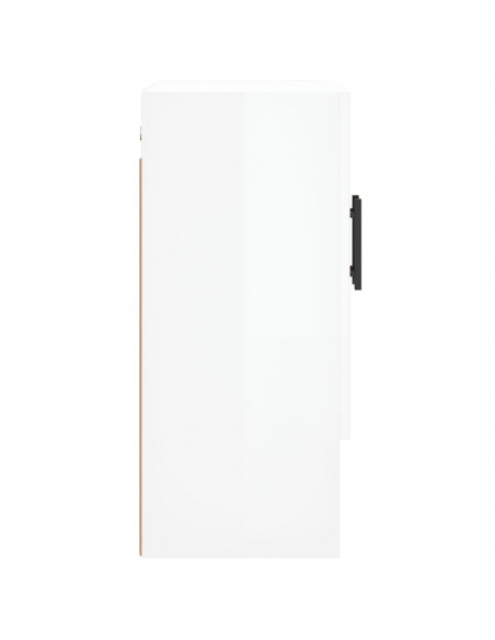 Armadietto a Muro Bianco Lucido 60x31x70 cm Legno Multistrato
