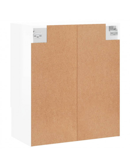 Armadietto a Muro Bianco Lucido 60x31x70 cm Legno Multistrato