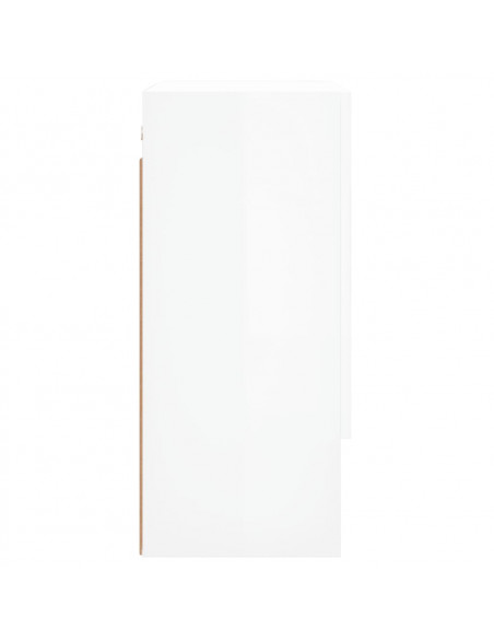 Armadietto a Muro Bianco Lucido 60x31x70 cm Legno Multistrato