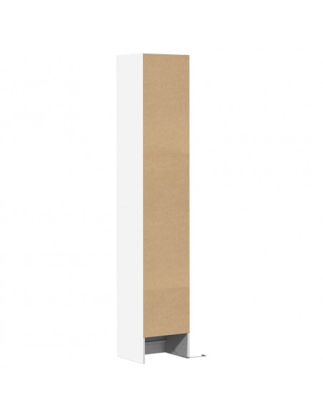 Credenza con LED Bianca 36x32,5x200 cm in Legno Multistrato
