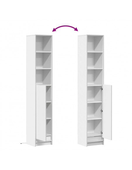 Credenza con LED Bianca 36x32,5x200 cm in Legno Multistrato