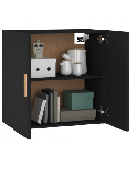 Armadietto a Muro Nero 60x30x60 cm in Legno Multistrato