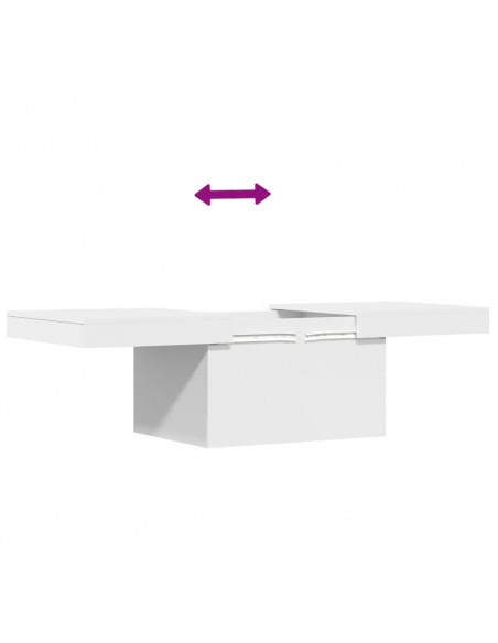 Tavolino da Salotto Bianco 100x55x40 cm in Legno Multistrato