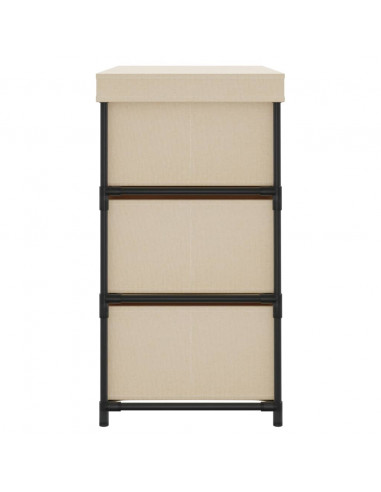 Armadietto con 6 Cassetti 55x29x55 cm Crema in Acciaio