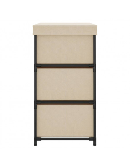 Armadietto con 6 Cassetti 55x29x55 cm Crema in Acciaio