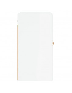 Armadietto a Muro Bianco Lucido 60x31x60 cm Legno Multistrato 2