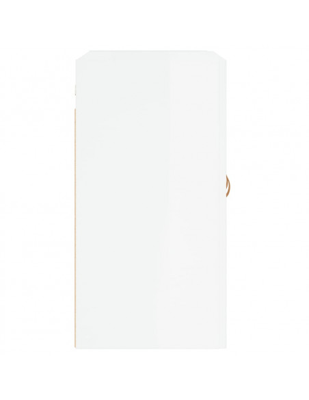 Armadietto a Muro Bianco Lucido 60x31x60 cm Legno Multistrato