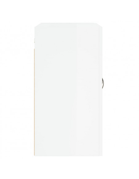 Armadietto a Muro Bianco Lucido 60x31x60 cm Legno Multistrato