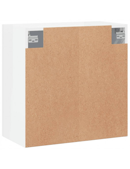 Armadietto a Muro Bianco Lucido 60x31x60 cm Legno Multistrato