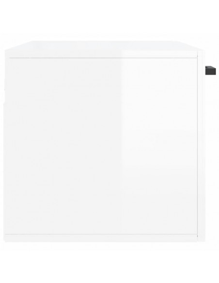Mobile a Parete Bianco Lucido 80x36,5x35 cm Legno Multistrato