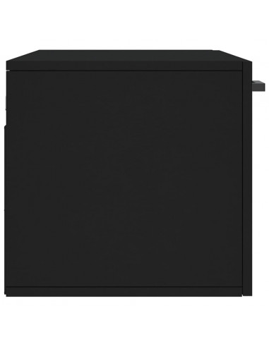 Mobile a Parete Nero 80x36,5x35 cm in Legno Multistrato