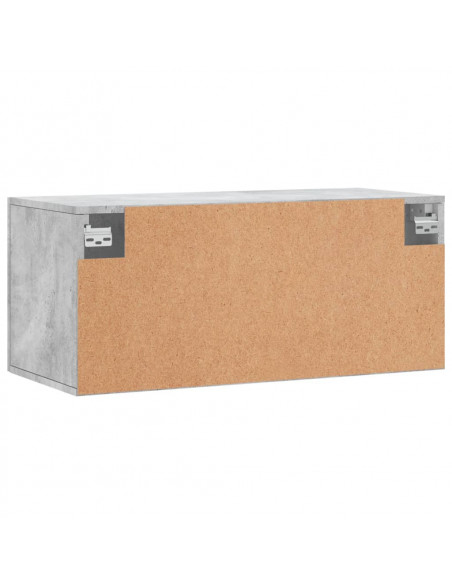 Mobile a Parete Grigio Cemento 80x36,5x35 cm Legno Multistrato