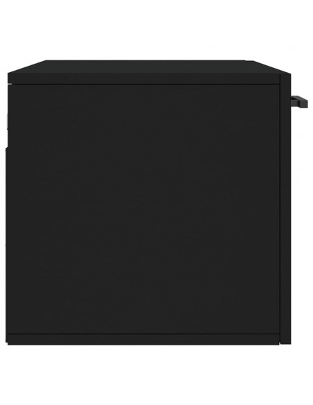 Mobile a Parete Nero 80x36,5x35 cm in Legno Multistrato