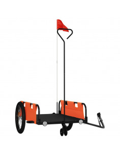 Rimorchio da Bici Arancione e Nero in Tessuto Oxford e Ferro 2