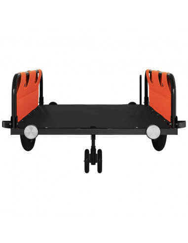 Rimorchio da Bici Arancione e Nero in Tessuto Oxford e Ferro