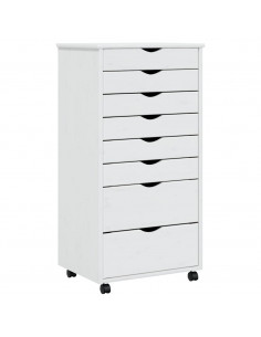 Armadietto Rotante con Cassetti MOSS Bianco Legno Massello Pino 2