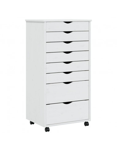 Armadietto Rotante con Cassetti MOSS Bianco Legno Massello Pino