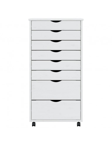 Armadietto Rotante con Cassetti MOSS Bianco Legno Massello Pino