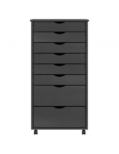 Armadietto Rotante con Cassetti MOSS Grigio Legno Massello Pino