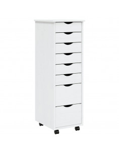 Armadietto Rotante con Cassetti MOSS Bianco Legno Massello Pino 2