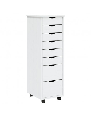 Armadietto Rotante con Cassetti MOSS Bianco Legno Massello Pino