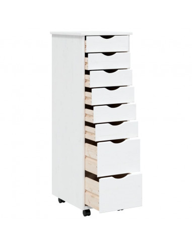 Armadietto Rotante con Cassetti MOSS Bianco Legno Massello Pino