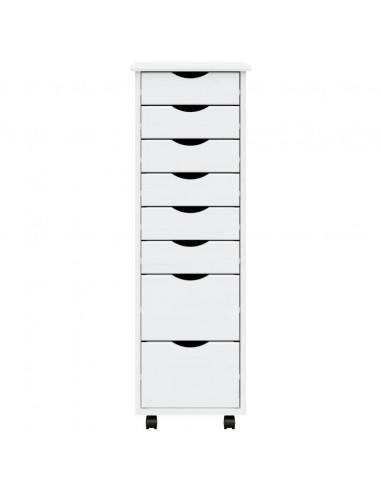 Armadietto Rotante con Cassetti MOSS Bianco Legno Massello Pino