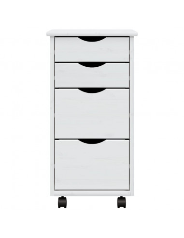 Armadietto Rotante con Cassetti MOSS Bianco Legno Massello Pino