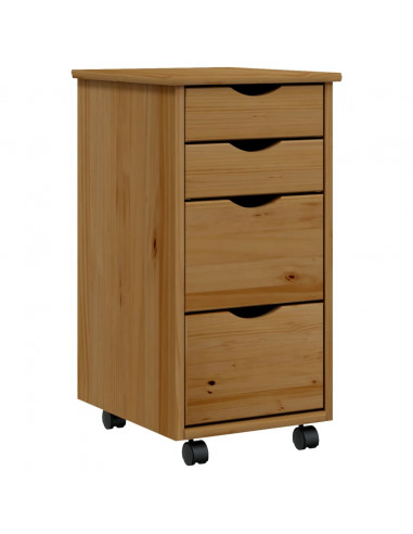 Armadietto Rotante con Cassetti MOSS Miele Legno Massello Pino