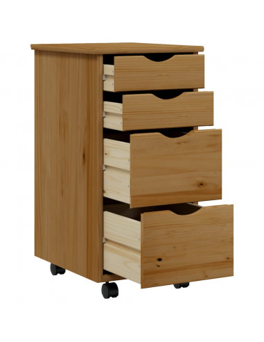 Armadietto Rotante con Cassetti MOSS Miele Legno Massello Pino