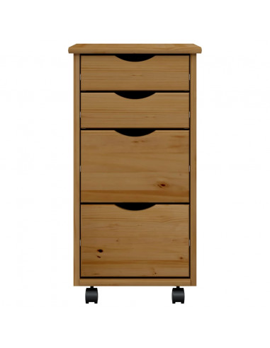 Armadietto Rotante con Cassetti MOSS Miele Legno Massello Pino