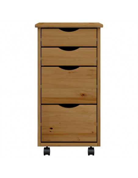 Armadietto Rotante con Cassetti MOSS Miele Legno Massello Pino