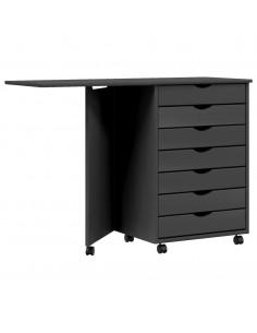 Armadietto Rotante con Scrivania MOSS Grigio Massello di Pino 2