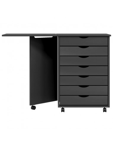 Armadietto Rotante con Scrivania MOSS Grigio Massello di Pino