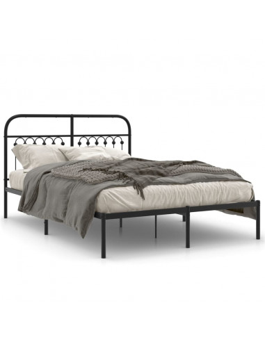 Giroletto con Testiera in Metallo Nero 135x190 cm