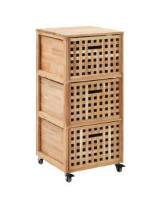 Mobiletto da Bagno 41x41x91 cm in Legno Massello di Noce 2