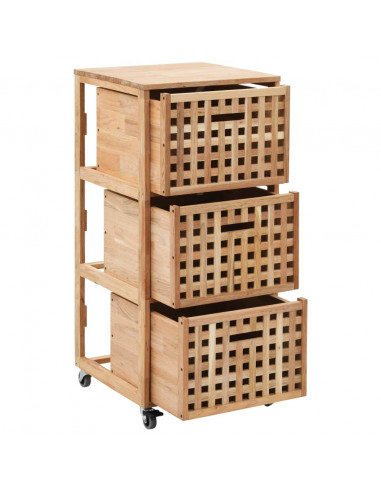 Mobiletto da Bagno 41x41x91 cm in Legno Massello di Noce