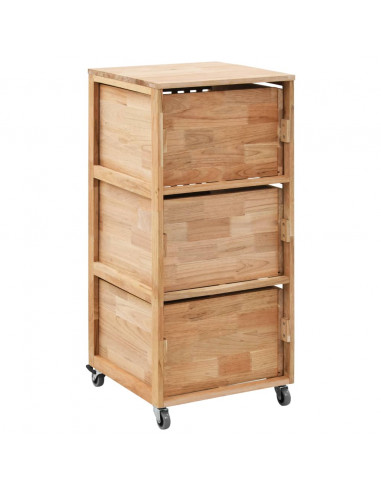 Mobiletto da Bagno 41x41x91 cm in Legno Massello di Noce