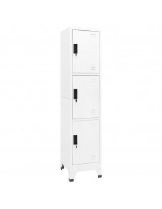 Armadietto con Serratura Bianco 38x45x180 cm in Acciaio 2