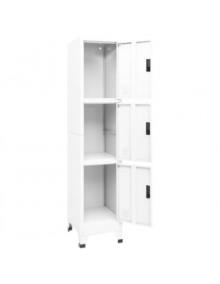 Armadietto con Serratura Bianco 38x45x180 cm in Acciaio