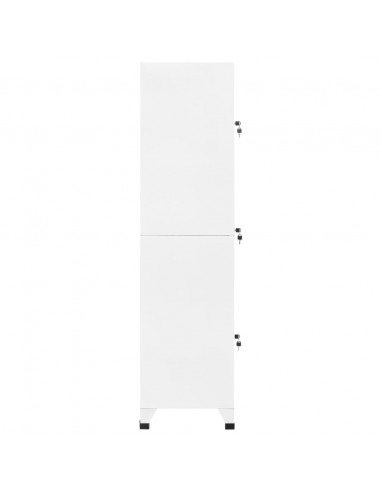 Armadietto con Serratura Bianco 38x45x180 cm in Acciaio