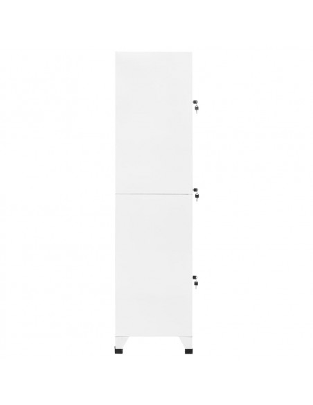 Armadietto con Serratura Bianco 38x45x180 cm in Acciaio