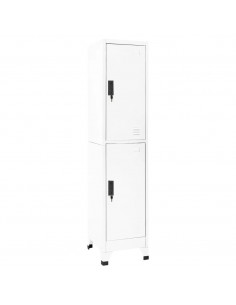 Armadietto con Serratura Bianco 38x45x180 cm in Acciaio 2