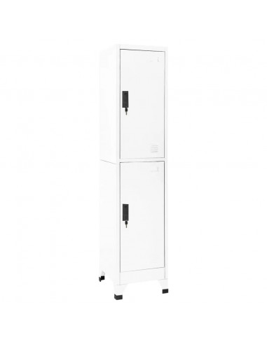 Armadietto con Serratura Bianco 38x45x180 cm in Acciaio