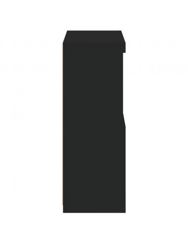 Armadietto con Luci LED Nero in Legno Multistrato